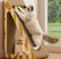 Arbre à gratter mural moderne et écologique pour chat, planche à gratter ondulée, griffoir, condo, tour d'activités intérieure pour animaux de compagnie en carton