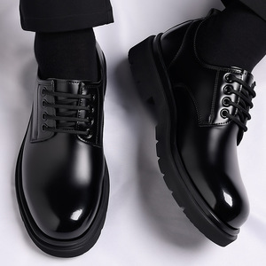 Chaussures habillées en cuir verni pour hommes, à talon bas, antidérapantes, pour le bureau, chaussures de travail décontractées, fabriquées à Wenzhou - Product Image 2