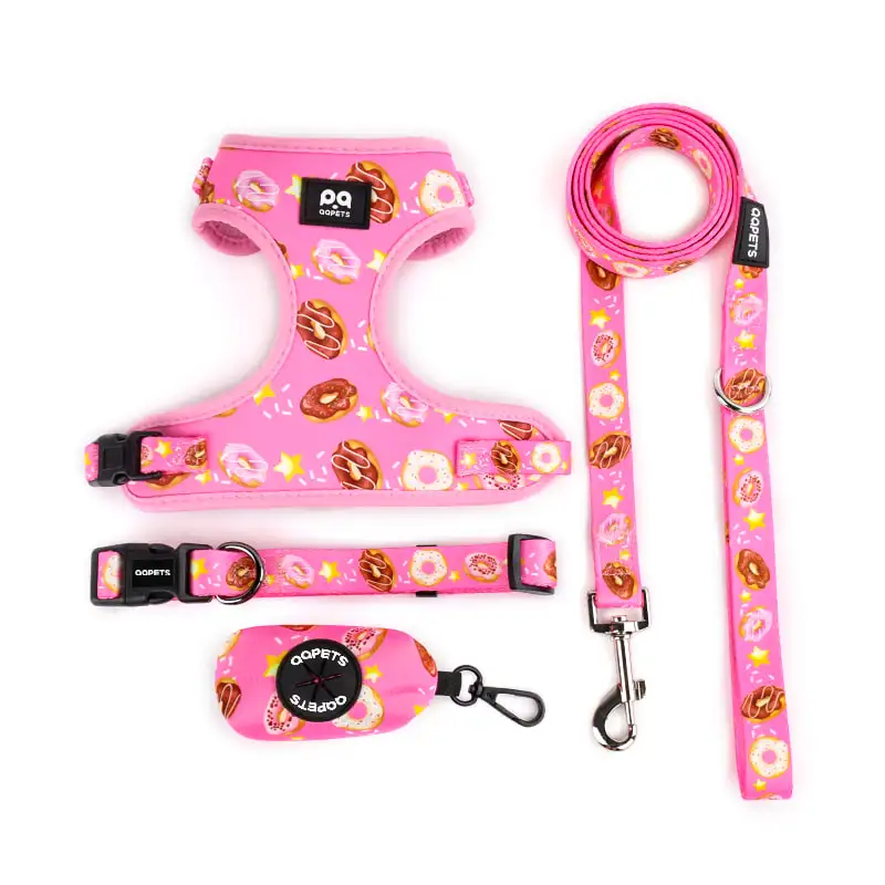 Camouflage Designers Pet Dog Harness Leash And Collar Set Personalized Logo Dog Vest No Pull Neoprene Mesh Soft Dog Harness Set