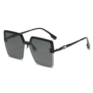 Gafas de sol cuadradas de gran tamaño estilo europeo para mujer, montura negra, lentes TAC, protección solar polarizada antideslumbrante UV400 - Product Image 1