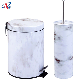 New Design marble Soft Close Stainless Steel Pedal Bin kitchen waste bin