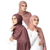 Populer Baru Premium Ukuran Besar Jersey Katun Syal Wanita Hijab Bungkus Polos Modal Katun Jersey Selendang Syal Muslim Jilbab Jilbab