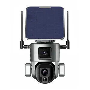 Cámara solar Y5 de doble lente para exteriores, Tarjeta SIM 4G, vídeo, PTZ dual, IP