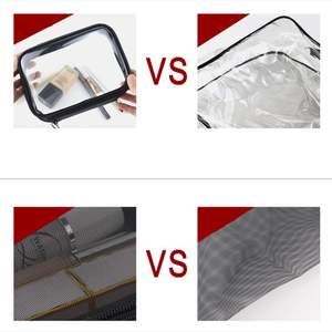 Sac de maquillage transparent en PVC personnalisé avec logo, tendance, écologique, portable, sacs cosmétiques en maille pour femmes - Product Image 5