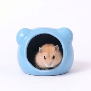 Summer Cooling Ceramic Hamster House Ice Padding Sunshade Cute Animal Shape Hiding <b>Nest</b> for Dwarf Hamsters Living Room Bedroom - Product Image 6