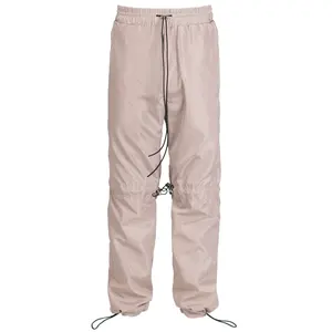 Pantaloni in Nylon con coulisse neri da uomo personalizzati all'ingrosso 100% Nylon Jogger Relax Fit Cargo Pants