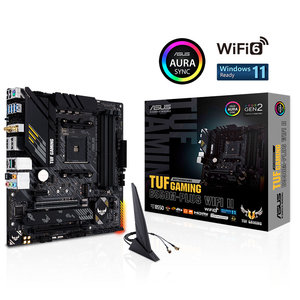 เมนบอร์ด TUF GAMING B550M-PLUS WIFI II รองรับซีพียู <span class=keywords><strong>5700X</strong></span>/5700G/5600 AMD Ryzen AM4 ชิปเซ็ต AMD <span class=keywords><strong>B550</strong></span> รองรับแรมสูงสุด 128GB - Product Image 1
