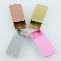 10g 15g 20g noir argent blanc rose or petit métal carré boîte en fer blanc baume à lèvres diapositive menthe boîte en fer blanc emballage à vendre