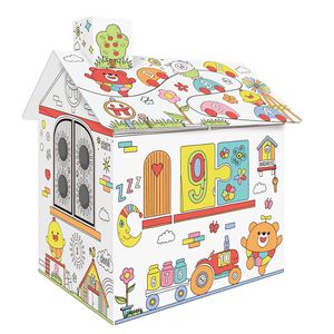 บ้านขนมปังขิงธีม DIY ของเล่นกระดาษแข็งสำหรับวาดภาพและตกแต่งบ้านจำลอง - Product Image 2