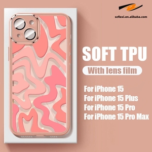 Custodia per telefono morbida in TPU a strisce trasparenti per <span class=keywords><strong>iPhone</strong></span> 12 <span class=keywords><strong>13</strong></span> 14 15 Pro Max 14 15 Plus <span class=keywords><strong>protezione</strong></span> per <span class=keywords><strong>fotocamera</strong></span> - Product Image 3