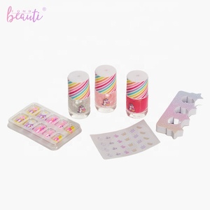 Recién llegado, maquillaje para niñas, juego de esmalte de uñas para chico, Juego de puntas de uñas artísticas, esmalte de uñas de unicornio arcoíris encantador no tóxico personalizado para niños y niñas - Product Image 2