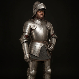 Armure de chevalier gothique faite à la main |   Armure en plaque d'acier pleine, style antique et moderne, pour cosplay, forme personnalisée, gaufrage et impression - Product Image 1