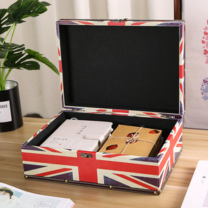 Wooden <b>Storage</b> <b>Boxes</b> Set Desktop Jewelry Organizer Covered Flip Lid Multiple Patterns Household Dustproof Box - Product Image 2