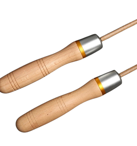 Cuerda de Saltar Ajustable para Adultos con Mango de Madera y Cuerda de Cuero, Cuerda de Saltar de Velocidad Universal con Rodamientos Metálicos - Product Image 6