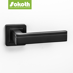 Compra a granel de herrajes para puertas, manijas de <span class=keywords><strong>puerta</strong></span> de Palanca Negra de <span class=keywords><strong>aluminio</strong></span> de privacidad interna cuadrada - Product Image 1