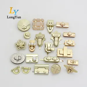 Top metal accessories for fashion bags handbag metal lock handbags hardware metal turn lock handbag round lock hardware