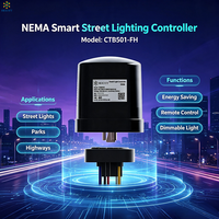 Contrôleur d'éclairage intelligent CTB501FH Qualcomm NEMA NB-IoT Plug & Play avec programmation par horloge astronomique pour l'éclairage intelligent