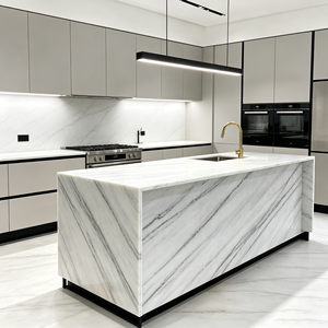 Mármol Blanco Colombiano Natural Pulido, Apto para Islas de Cocina en Villas, Paredes y Escaleras de Vestíbulos de Hoteles - Product Image 3