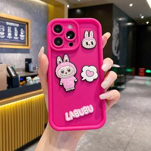 <span class=keywords><strong>Coque</strong></span> de téléphone portable en TPU pour iPhone 17/16/15 Pro Max avec motif de poupée de dessin animé mignon Labu, protection 360°, faite à la main - Product Image 6