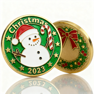 Monedas Decorativas para Festivales en Oferta, Monedas de Desafío de <span class=keywords><strong>Metal</strong></span> 3D Esmaltadas al por Mayor, Regalo de Árbol de Navidad, Moneda Personalizada de Navidad - Product Image 3