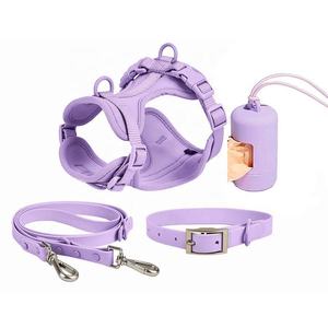 Ensemble de laisse, collier et porte-sac à déjections canines en PVC, personnalisable avec logo, de luxe, anti-traction et imperméable, pour l'entraînement des chiens - Product Image 3