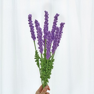 Ramo de lavanda tejido a mano con hilo de flores, producto terminado, simulación de ramo, flor de ganchillo hecho a mano, decoración para el hogar, adorno para boda - Product Image 3