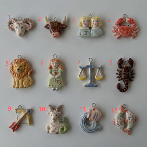 YIMEIL&Cute Ciondolo in Acciaio Inossidabile Placcato Oro 18K con Segni Zodiacali Dipinti, Ariete, Leone, Freccia di Cupido, Charm Zodiacale per Gioielli Fai-da-Te - Product Image 5
