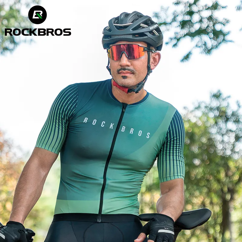 ROCKBROS – maillot de cyclisme vtt pour hommes et femmes, chemise de vélo à manches courtes, imprimé Sublimation, vente en gros