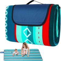 Tapis de pique-nique pliable épais neutre grand format avec sangle de transport lavable, durable, imperméable, pour l'extérieur