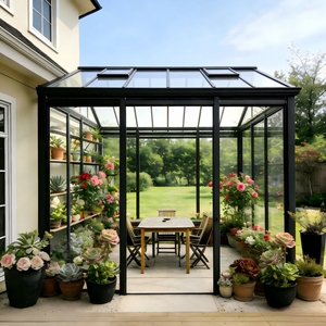 Serre en verre <span class=keywords><strong>solaire</strong></span> avec panneaux <span class=keywords><strong>de</strong></span> toiture en verre trempé et structure en aluminium, gazebo en verre, véranda extérieure - Product Image 6