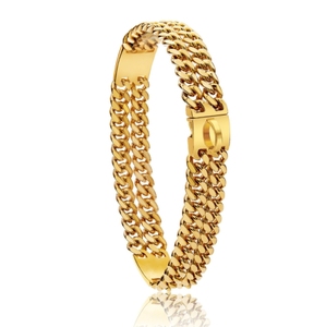 Cadena de cifrado de oro de doble fila de 12mm, <span class=keywords><strong>Collar</strong></span> de cadena de perro de Metal con tarjeta de identificación, <span class=keywords><strong>Collar</strong></span> de perro de acero inoxidable 304 - Product Image 6