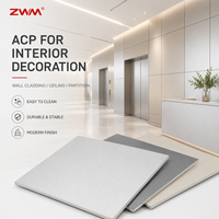Panneau composite en aluminium ACM Wooden RAL Colors Silver FR A2 B1 Aluco Bond pour façade de bâtiment extérieure