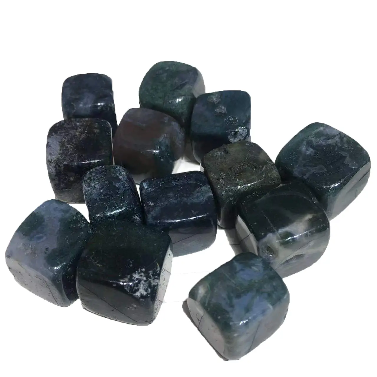 도매 천연 마노 크리스탈 광택 돌 세미-귀중 한 돌 수생 이끼 마노 크리스탈 치유 돌