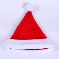 Chapeau de Père Noël en velours pelucheux rouge et blanc avec pompon en fourrure, personnalisable, vente en gros, pour fêtes, costumes de vacances, accessoires de tête, décoration d'hiver