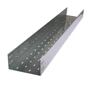 China Supplier 200mm Wide Stainless Steel Perforated Type Under Desk Cable Management Tray