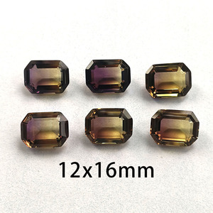 พลอยอะเมทรินสังเคราะห์ทรงเหลี่ยมมรกต สองสี ขนาด 8x10 มม. ถึง 12x16 มม. พลอยหลวมสำหรับทำเครื่องประดับ - Product Image 6