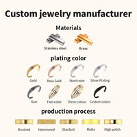 Bijoux de mode haut de gamme personnalisés en 3D, acier inoxydable/laiton/argent 925, zircon/moissanite/diamant, cadeaux unisexes