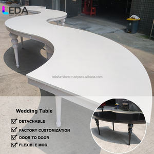 LEDA 2025 recién llegados banquete de boda blanco grande funcional redondo ahuecado Mesa Simple para fiesta - Product Image 2