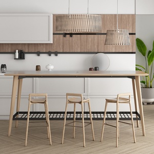 Simple Design Modern Restaurant Kitchen <b>Outdoor</b> Metal Long Bar <b>Table</b> Wood Coffee Bar Chairs and <b>Table</b> Storage of Steel - Product Image 4