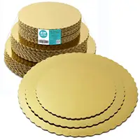 Holesale-tablero de base redonda dorada de grado alimenticio para Tartas