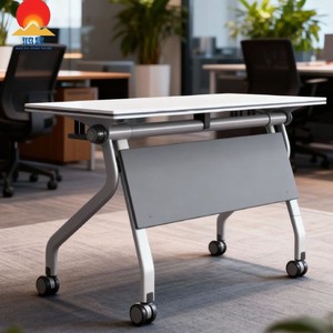Mesa de entrenamiento plegable Hongsheng con silla combinada 1606, mesa de conferencias móvil y apilable para sala de capacitación escolar - Product Image 3