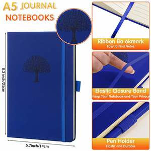 High Quality Customizable PU Leather Hardcover <b>Journal</b> Notebook A5 Size 100 Sheets 80 Gsm Thread Sewing Binding Multi-color Gift - Product Image 2