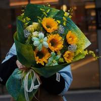 Papier d'emballage texturé imprimé à l'encre - Bouquet floral thématique - Fournitures de bricolage pour la création d'emballages