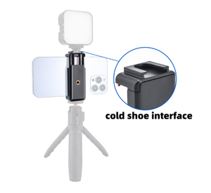 Suporte Ajustável para Smartphone com Clipe, Furos Duplos de Parafuso 1/4'' e Cold Shoe, Montagem Universal para Tripé de Celular para Vlogging - Product Image 5