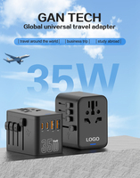 Adaptateur de prise de voyage universel personnalisé 4USB avec logo OEM et prise standard américaine pour les voyages aux États-Unis, en Europe, au Royaume-Uni, en Australie, en Afrique du Sud et en Italie