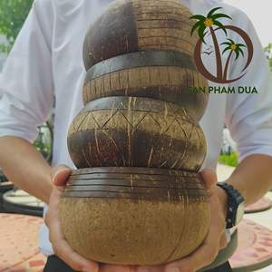 ชามมะพร้าวขัดเงาสีธรรมชาติเป็นมิตรกับสิ่งแวดล้อมสำหรับการตั้งแคมป์โดยตรงจากเวียดนาม - Product Image 3