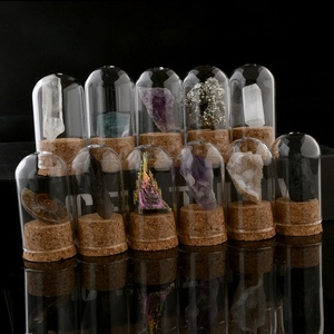 Pierres précieuses naturelles <span class=keywords><strong>de</strong></span> guérison, 20g, décorations artisanales en cristal minéral, cadeau, gravier avec couvercle en verre - Product Image 1