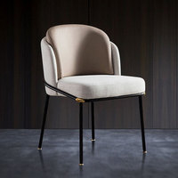 Chaise de salle à manger en métal noir de style nordique moderne, chaise de canapé en tissu pour salle à manger