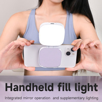 Mini Lampe LED Portable Magnétique de Poche avec Support Téléphone, Miroir et Luminosité Réglable pour Selfie et Diffusion en Direct (Plastique)