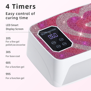 Lámpara de Curado UV LED Profesional de Alta Calidad con <span class=keywords><strong>90</strong></span> LED, 2 en 1, para Manicura, Secador de Esmalte de Uñas en Gel, 380W - Product Image 5